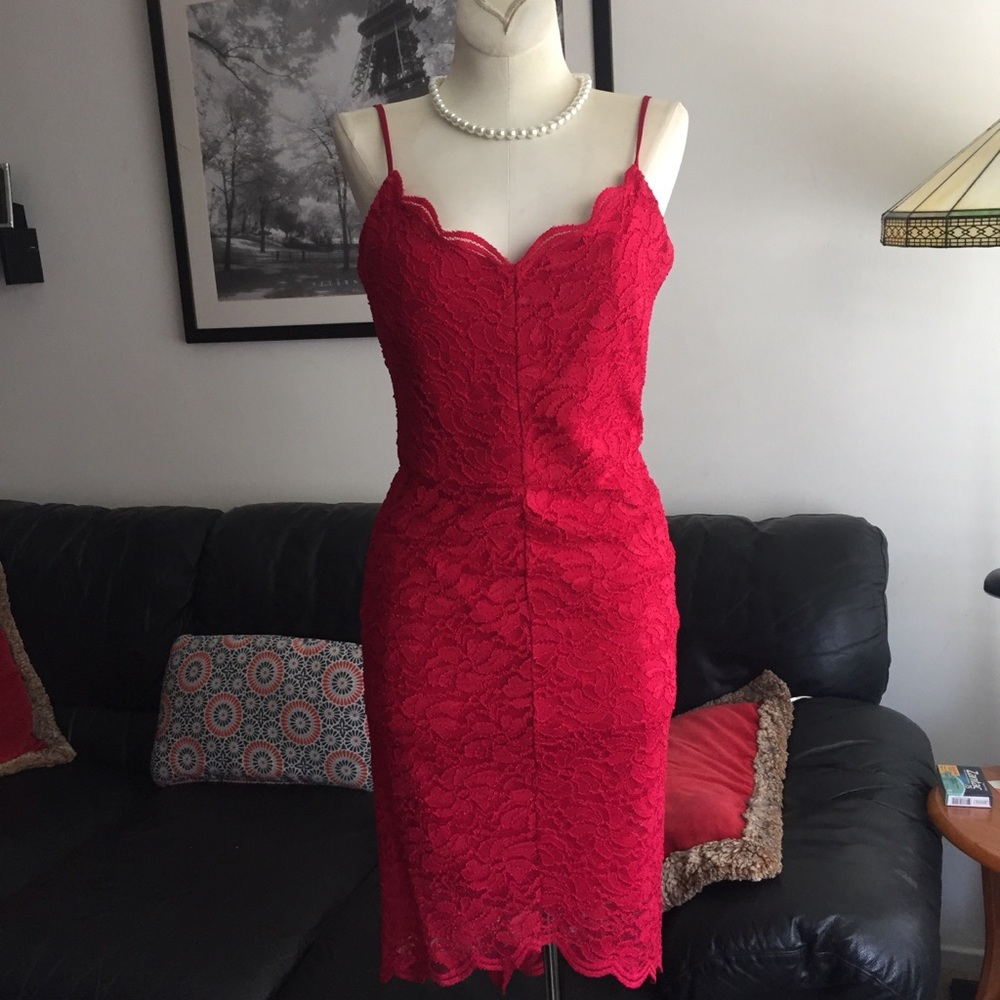 Jump Apparel Red Lace Sexy Dress like new 1/2 Jr. Impress on Valentines Day - Picture 6 of 10